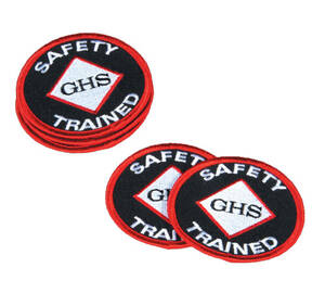 GHS Trained Iron-on Fabric Safety Badges (10/Pkg) - GHS1025