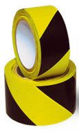 GHS Yellow/Black Aisle Marking Conformable Tape (1" x 108') - WT2100