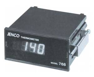 Jenco Panel Mount Digital Thermometer with Analog Voltage Output, Type J, Range 0 to 220 °C - 768JC-02