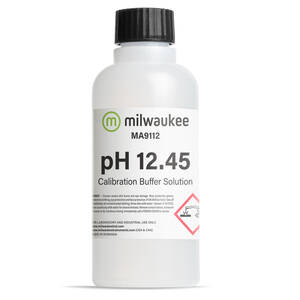 Milwaukee pH 12.45 Calibration Buffer Solution @ 25 °C : accuracy +/- 0.01 pH - 230 ml - MA9112
