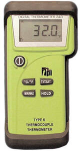 TPI 343C3 Dual Input K-Type Thermocouple Thermometer with Two GK13M Probes and Two CK21M Probes