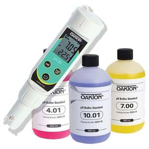 Oakton pHTestr® 30 Waterproof Pocket Tester and Buffer Pack Bundle - WD-06754-01