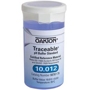 Oakton Traceable One-Shot Buffer Solution, Blue, pH 10.012; 6 x 100 mL Vials - WD-98767-79