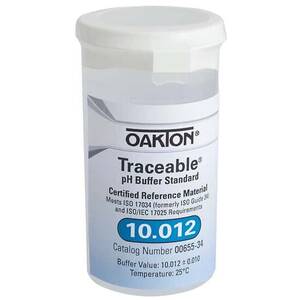 Oakton Traceable® One-Shot™ Buffer Solution, Clear, pH 10.012; 6 x 100 mL Vials - WD-00655-34