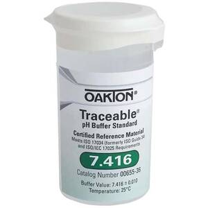 Oakton Traceable® One-Shot™ Buffer Solution, Clear, pH 7.416; 6 x 100 mL Vials - WD-00655-36