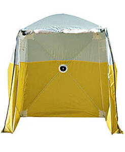 Pelsue Ground Tent, Yellow and White, 14' x 14' x 7'H, with Case - 6514A