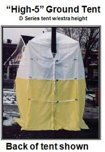 Pelsue "HIGH-5" Ground Tent, 6' x 6' x 8' High, 1/2 Moon Zip Door Rear - 65068A