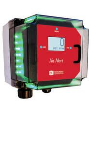 RKI Instruments Air Alert Ambient Air Hazardous Gas Detector, Carbon Monoxide (CO) 0-500 ppm, DC power, 3-color alarm LED s and buzzer - 66-5D01-05-L