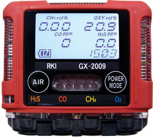 RKI Instruments GX-2009 MSHA Four Gas Personal Monitor, 4 Gas, CH4 / O2 / H2S / CO with Alligator Clip, No Charger - 72-0314-MSHA