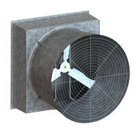 Schaefer 54" Galvanized Box Exhaust Fan with Cone, 3-Wing Galvanized Blade, 2 Hp - 543BC2G