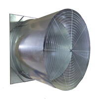 Schaefer 54" Surface Mount Galvanized Cone Fan with Butterfly Shutter, 1-1 / 2 Hp, 1-Phase, High Efficiency - 543SMCB112G-HE