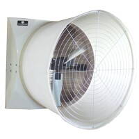 Schaefer 57" Fiberglass Exhaust Fan with Cone, 3-Wing Galvanized Blade, 1-1 / 2 Hp, High Volume, 3-Phase - 573CF112G-3-HV