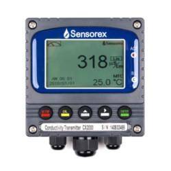 Sensorex CX2000RS Conductivity Transmitter/Controller, 4-20mA/Modbus, VAC, 1/4 DIN