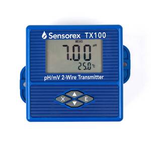 Sensorex TX100 pH/ORP Loop Powered Transmitter, 4-20mA, VDC, 1/4 DIN