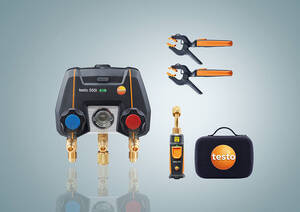 Testo 550i Smart Kit - App-controlled Digital Manifold with Wireless Vacuum and Wireless Clamp Temperature Probes (NTC) - 0564 4550 01