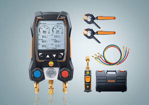 Testo 550s Smart Kit - Smart Digital Manifold with Wireless Vacuum Probe, Wireless Clamp Temperature Probes, and 3 Hoses - 0564 5505 01