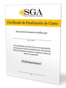 GHS Training Certificate (50/pkg), Spanish - GHS1045